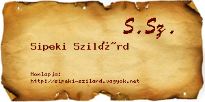 Sipeki Szilárd névjegykártya